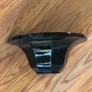 Black Lacquer Pedestal Shelf NWT